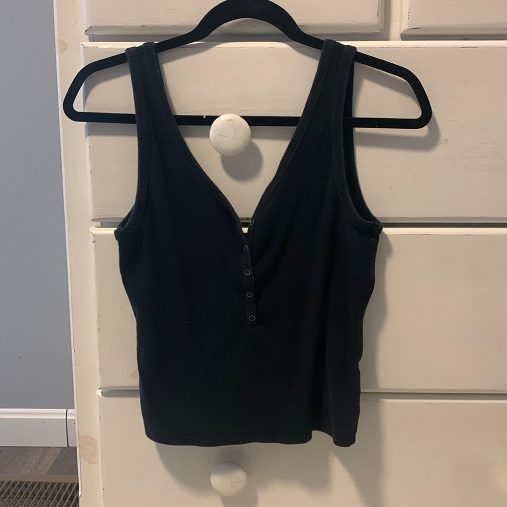 ABERCROMBIE & FITCH BLACK HENLEY TANK